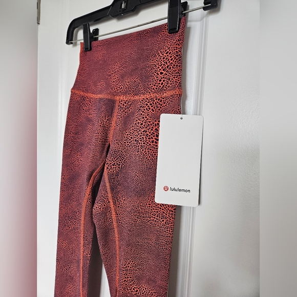 NWT Lululemon Wunder Train HR Tight 25" Size 2 Crackle Glaze Vintage Orange - Picture 8 of 15